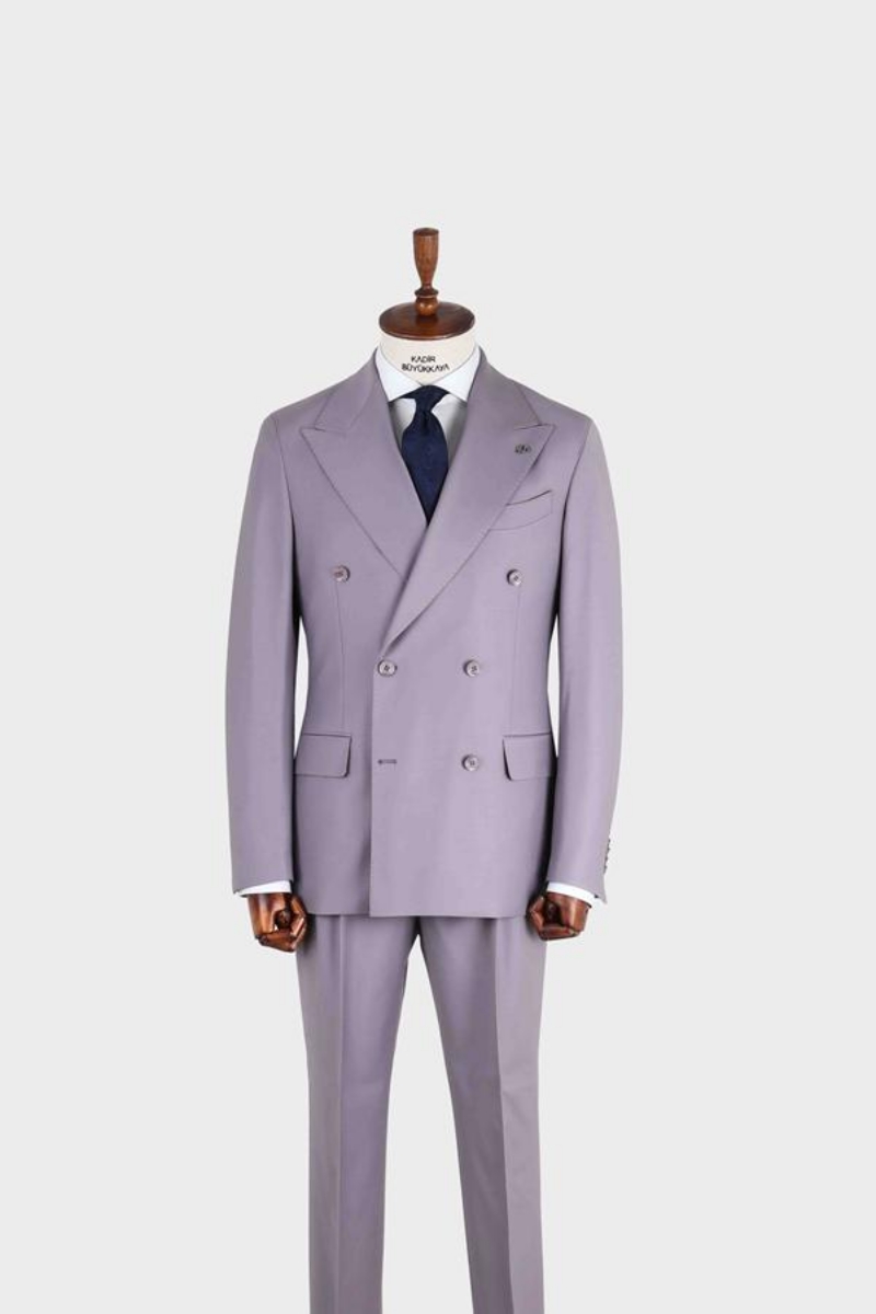 Kruvaze Takım Elbise - Lila