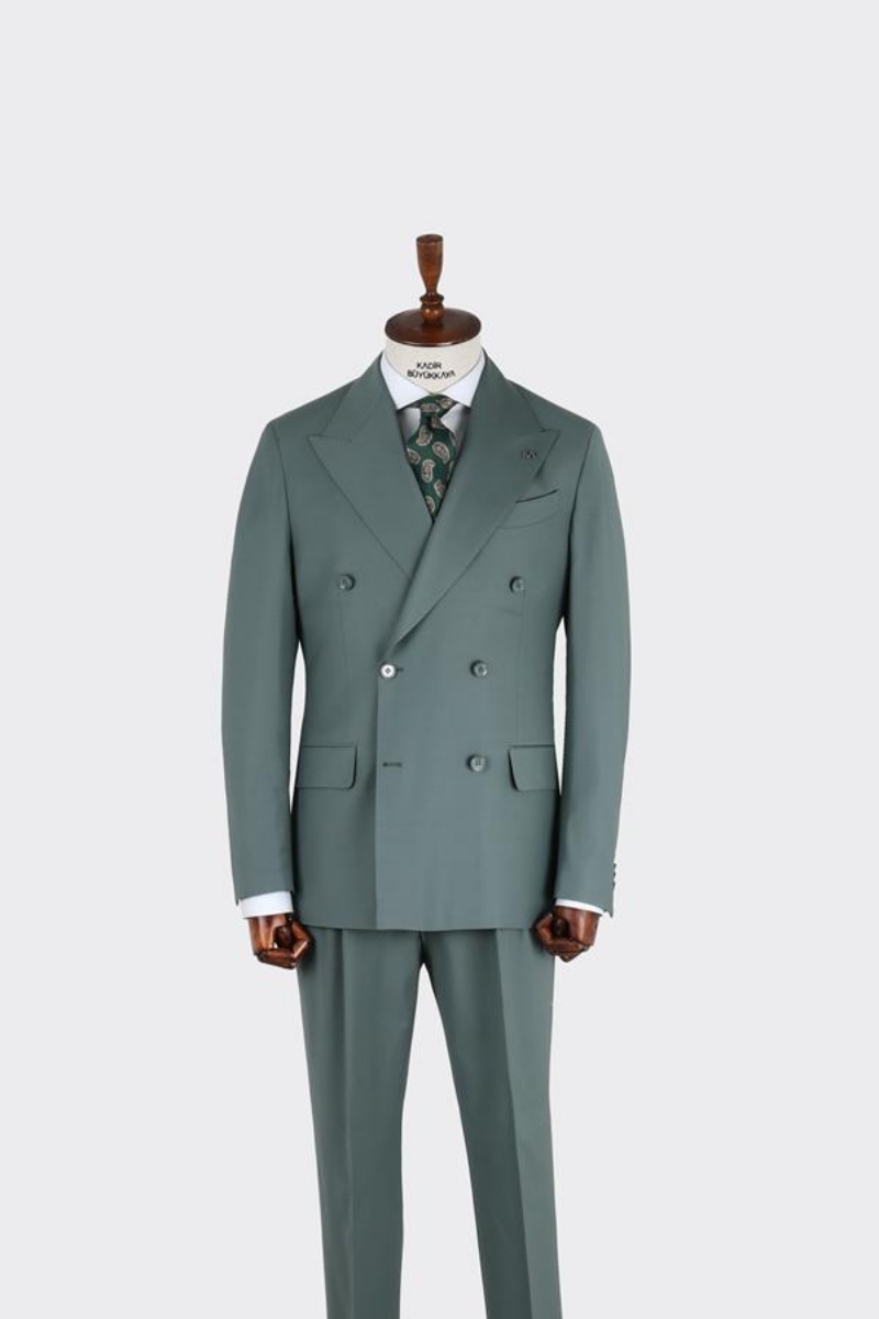 Kruvaze Takım Elbise - Yeşil
