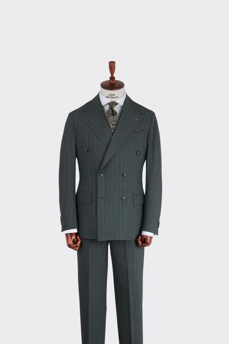 Kruvaze Takım Elbise - Haki