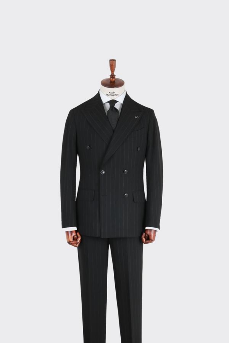 Kruvaze Takım Elbise - Siyah