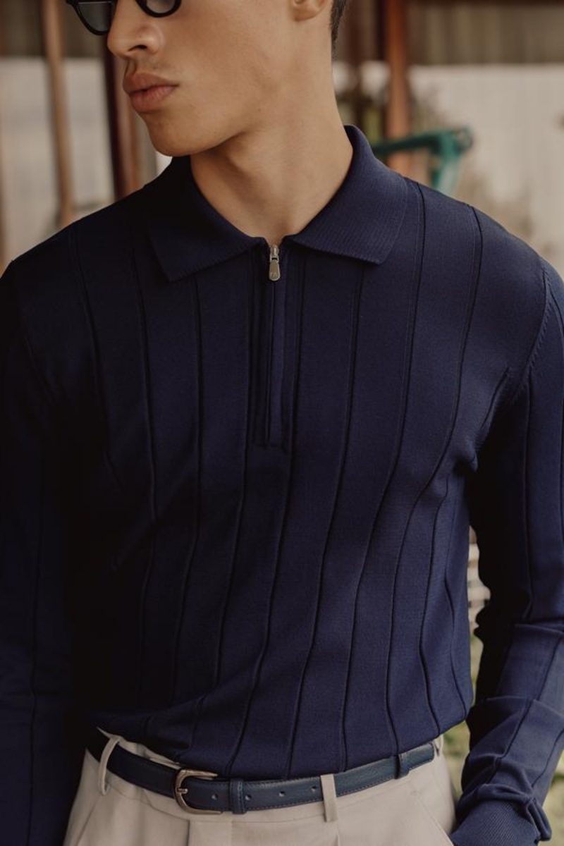 Lungo Polo Yaka Triko - Lacivert