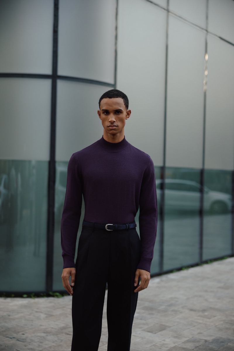 Alata Yarım Balıkçı Triko - Mor