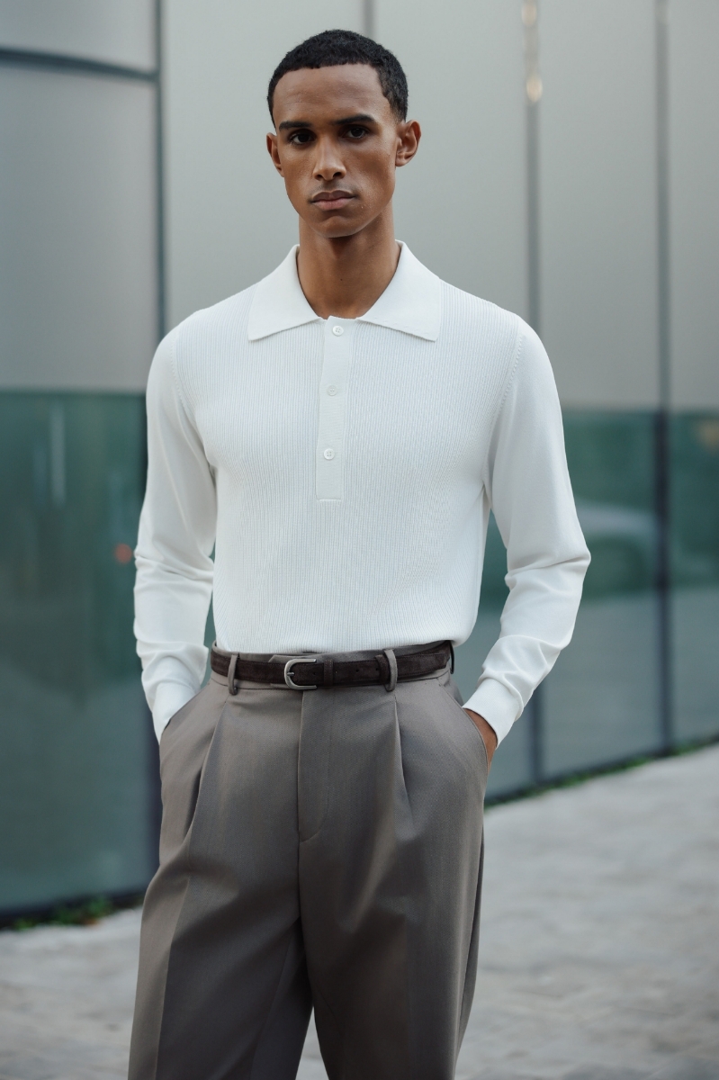 Doppıo Polo Yaka Triko - Ekru