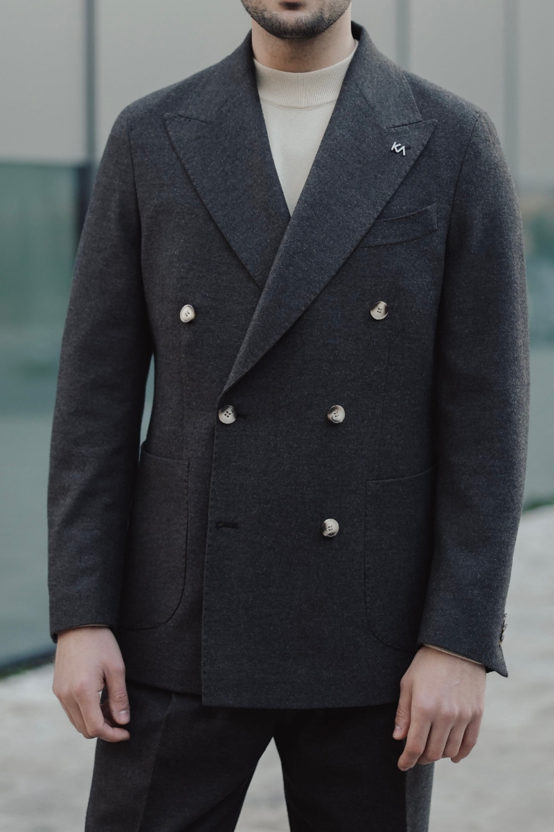 Soho Kruvaze Ceket - Kahverengi